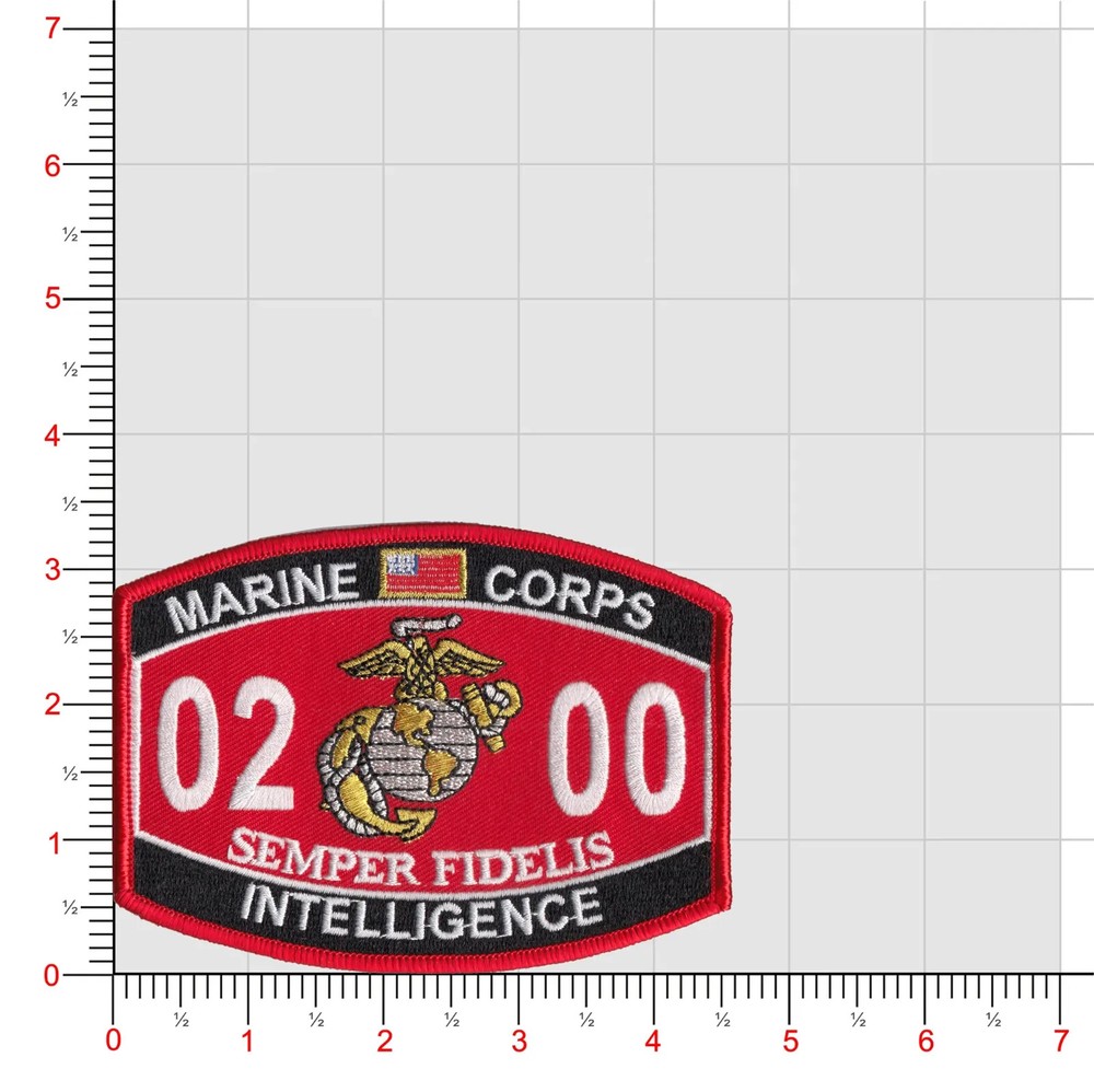 4.5" MARINE CORPS MOS 0200 INTELLIGENCE EMBROIDERED PATCH