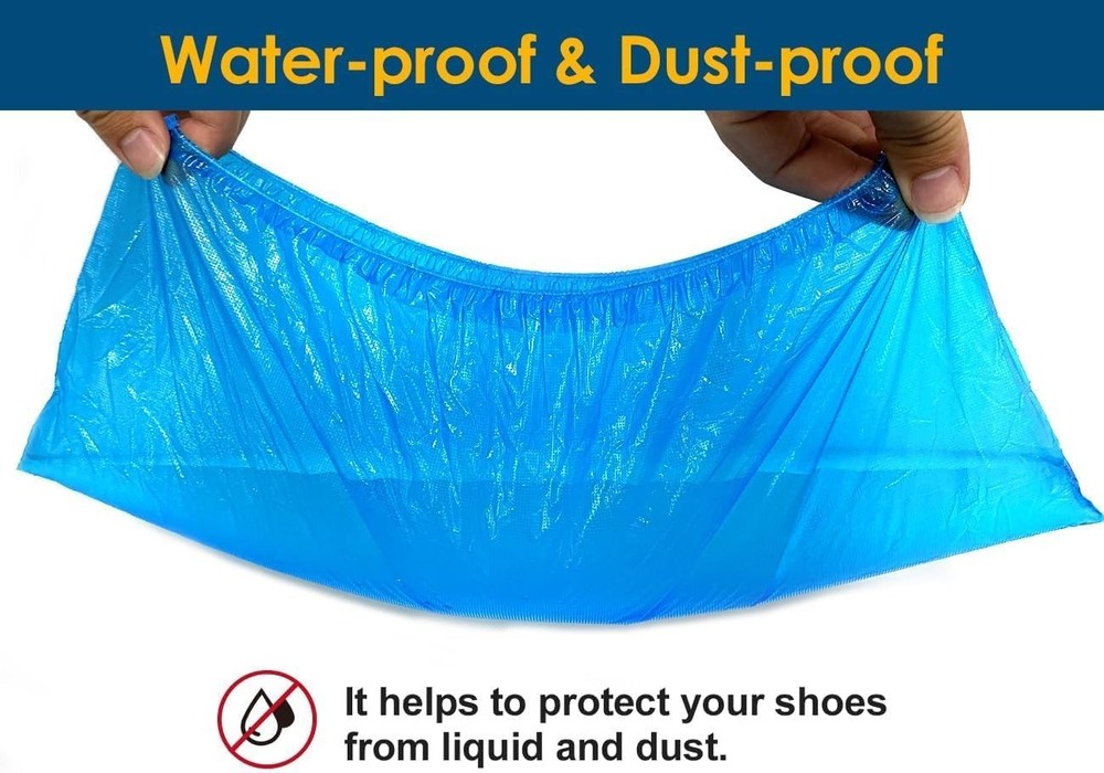 Black 100 Pack Non-Slip Disposable Shoe Covers Boot Protector Booties