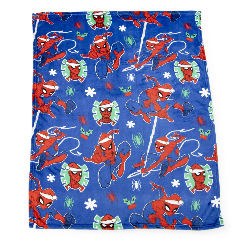 Marvel Spiderman Set, Cozy Plush Throw Blanket with Collectable Box