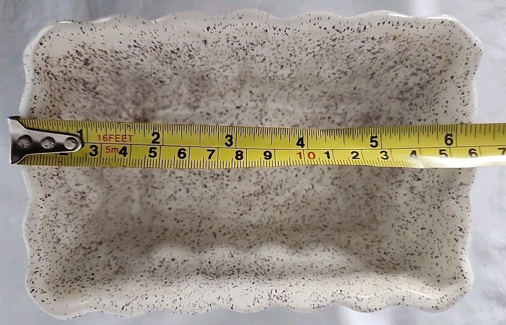 Rectangular Planter 6" X 4" Cream Color With Speckles