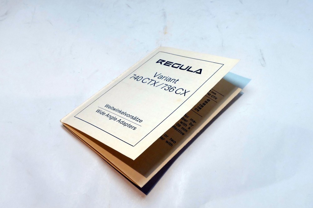 Regula Variant 740 CTX 736 Flash Owner's manual Instruction Guide E English