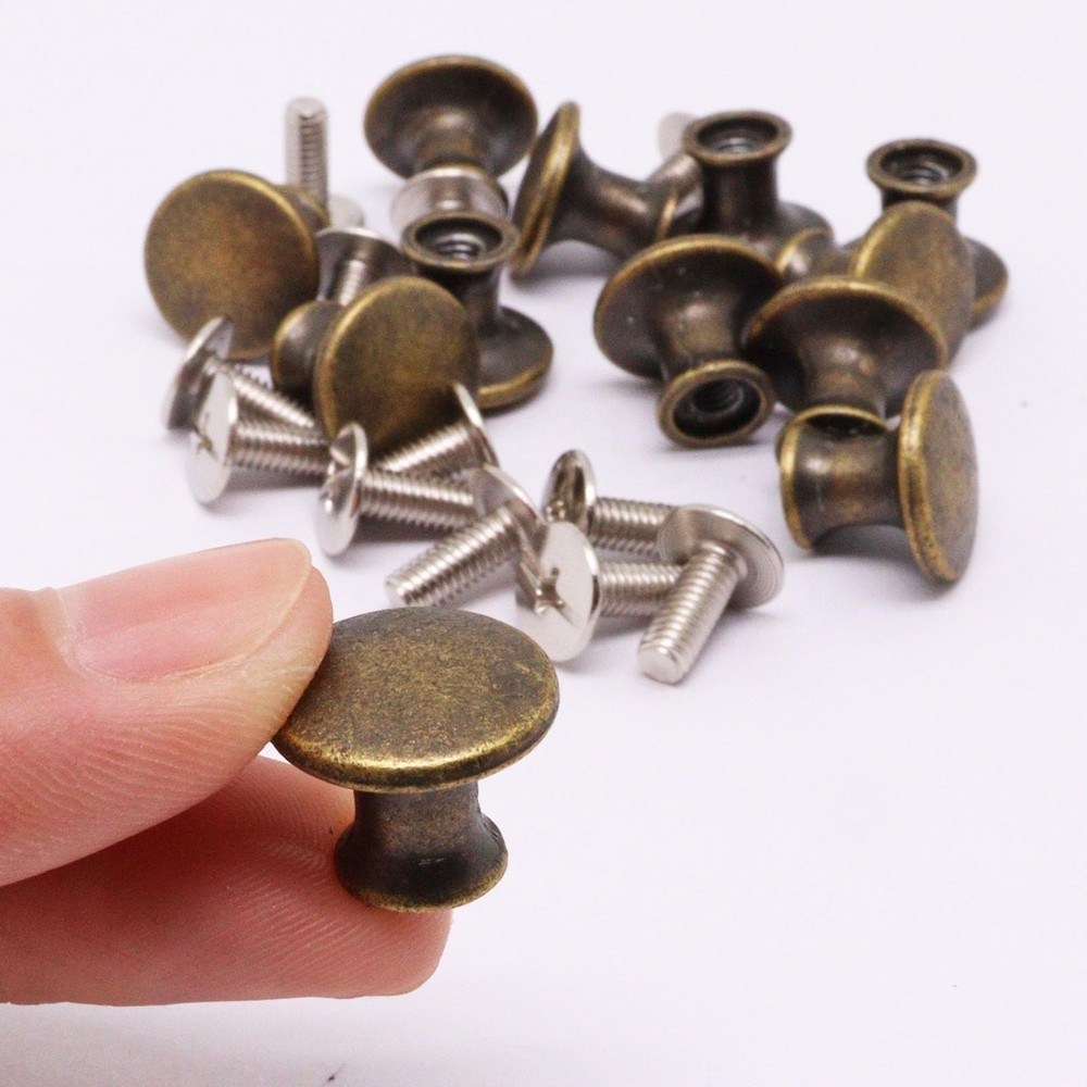 12 Pcs Mini Cabinet Knobs, Vintage Antique Bronze Dresser Knobs, Small Drawer...