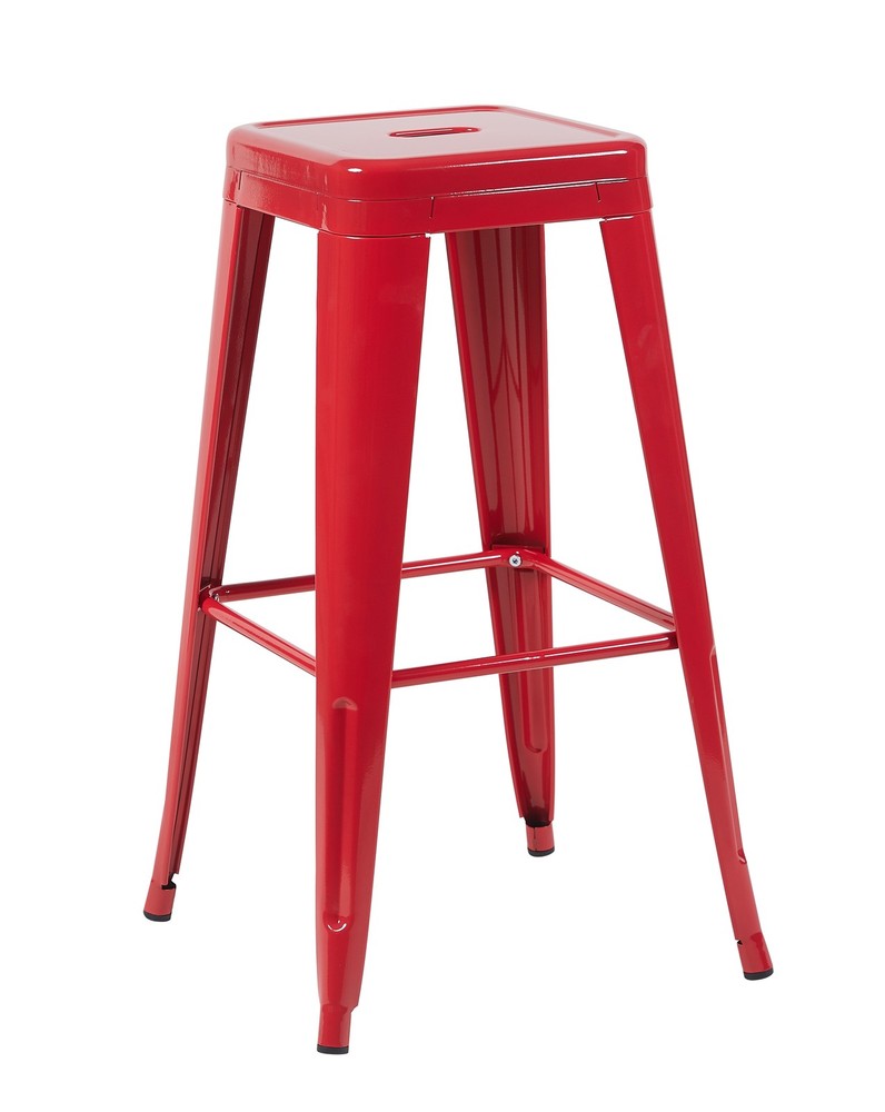 30 Inch Counter Height Stool, Backless Metal Bar Stools Set of 2, Non-Stackabl