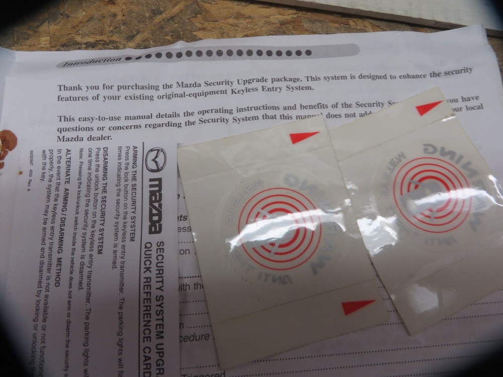 MAZDA OEM SECURITY UPGRADE MODULE OEM NOS