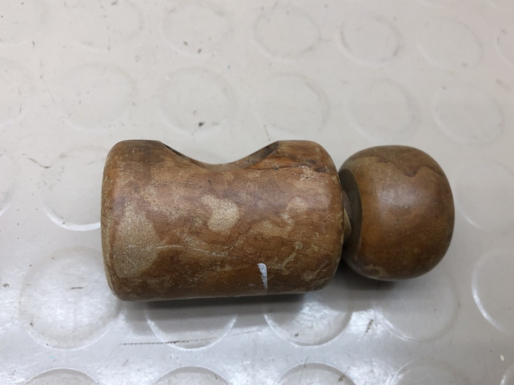 Vintage Mid Century Brown SOLID WOOD Twist Screw Nutcracker Tool