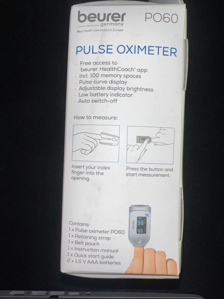 Beurer PO60 Bluetooth Pulse Oximeter