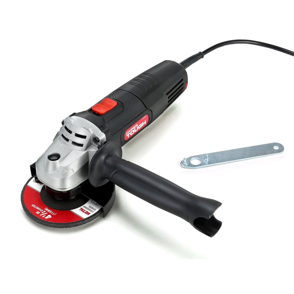 Hyper Tough 6 Amp Corded Angle Grinder with Handle, Adjustable Guard