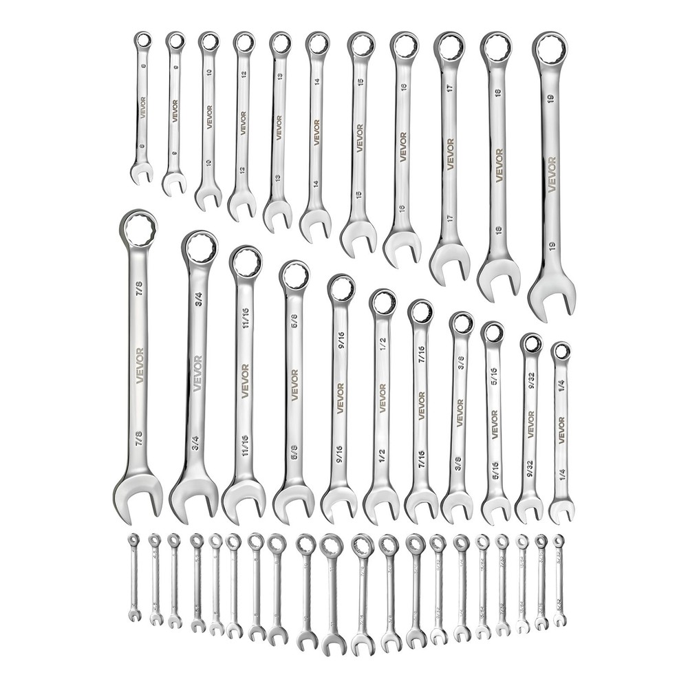 VEVOR Combination Wrench Set Box End Open End Combination Wrenches 42-Piece