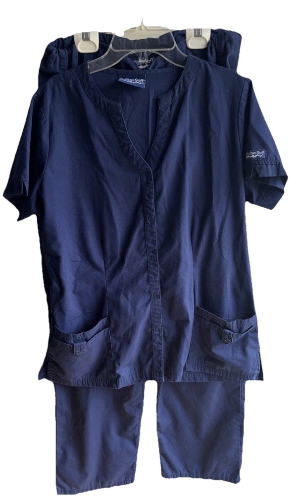 Vintage Buttersoft Scrub Navy Blue Set Medium
