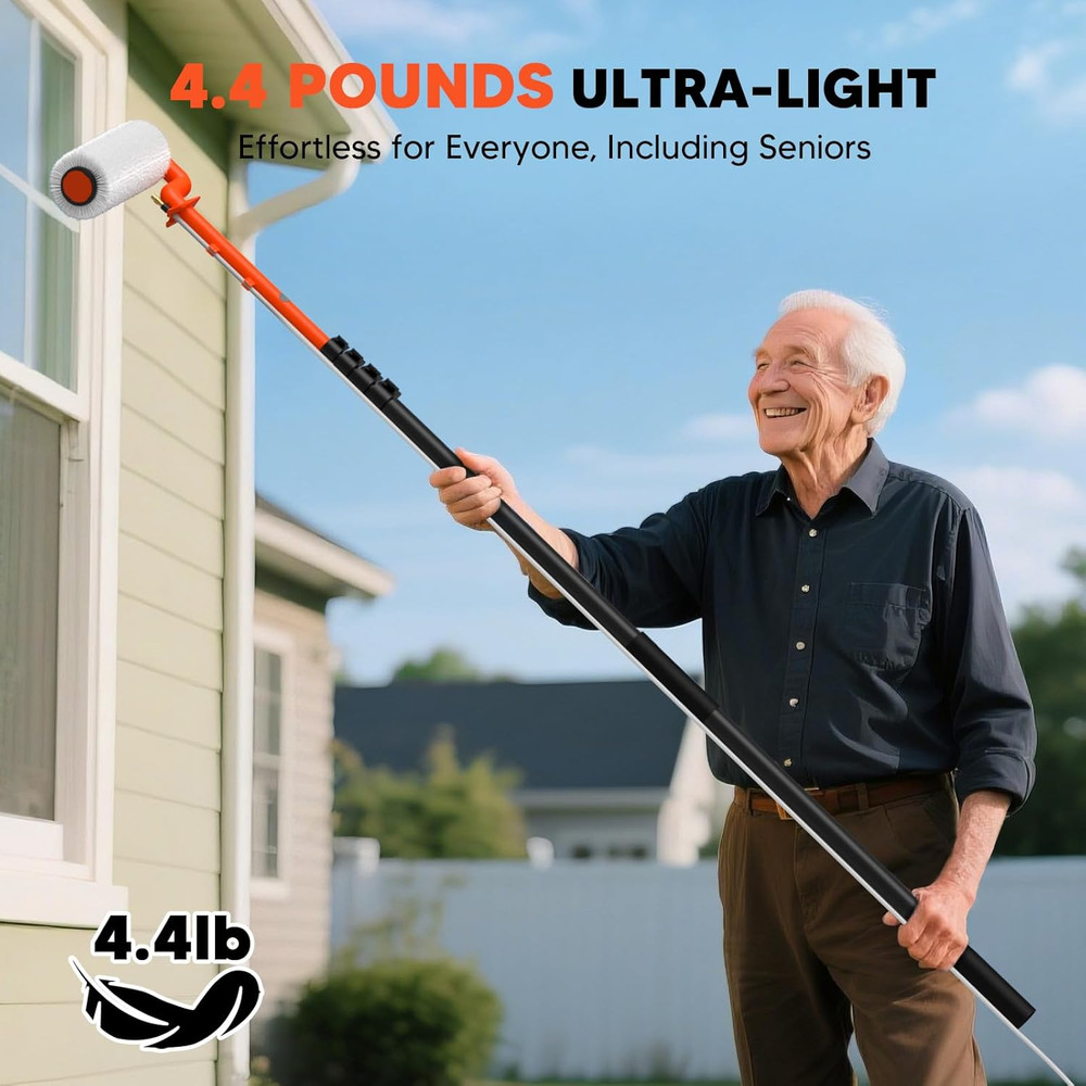 Electric Solar Panel Cleaning Brush: 20FT Adjustable Water Fed Pole Solar Panel