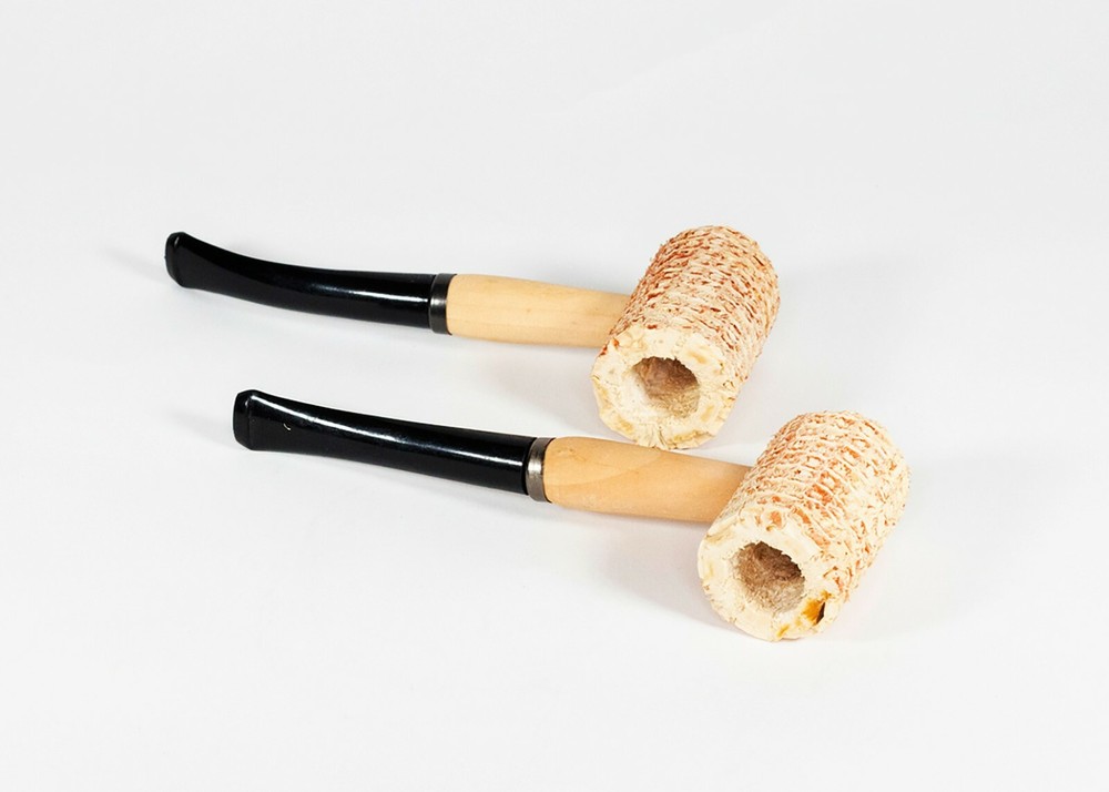 2pc. Straight Curved Large Corn Cob Tobacco Pipe Large Corn Cob Smoking Pipe