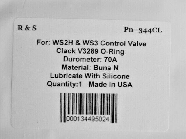Clack V3289 O-Ring / Control Valve / WS2H & WS3 / R&S 344CL