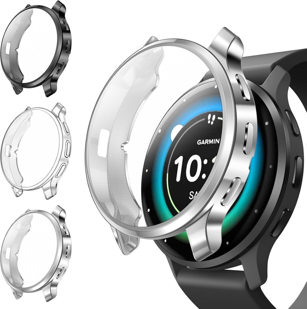 [3 Pack] Screen Protector Case for Garmin Venu 3S (41mm) Soft TPU Plated Bumper