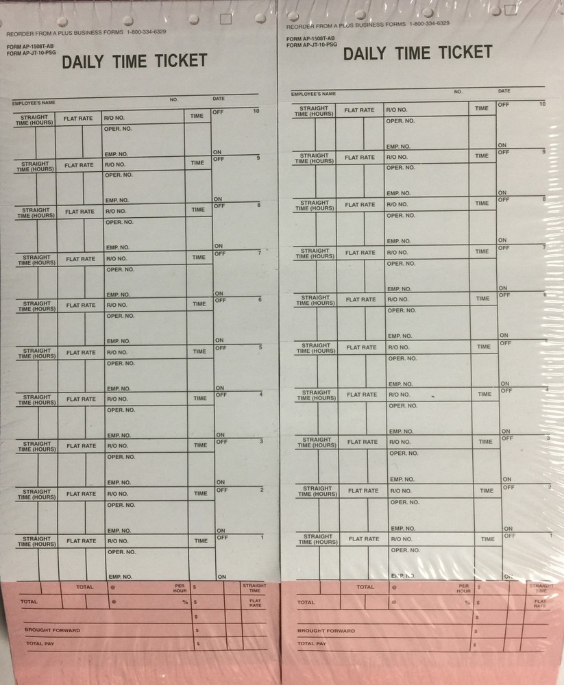 Daily Time Ticket #1508 (Quantity is 500) (V8)