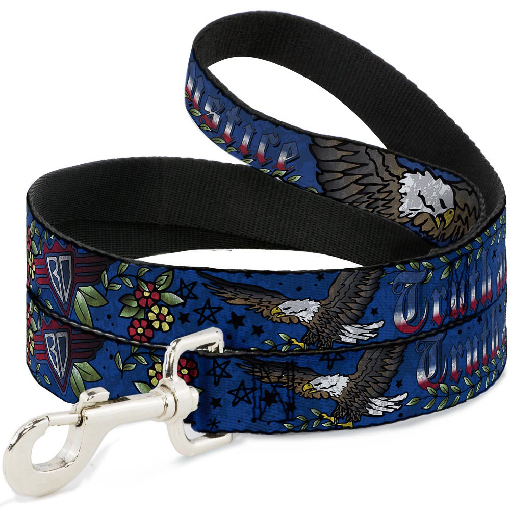 Dog Leash Truth and Justice Blue