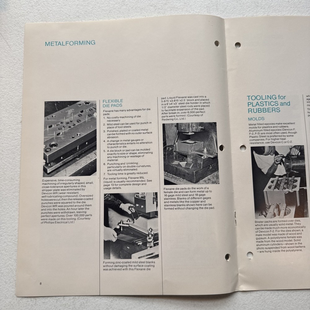 Devcon Corporation Danvers, Mass Tooling With Devcon Bulletin T-1 Catalog