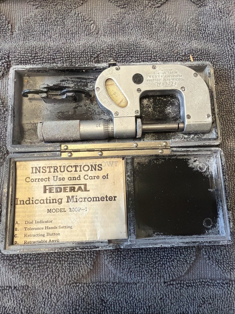 Federal 0-1” Indicating Micrometer 200P-1, 0001”