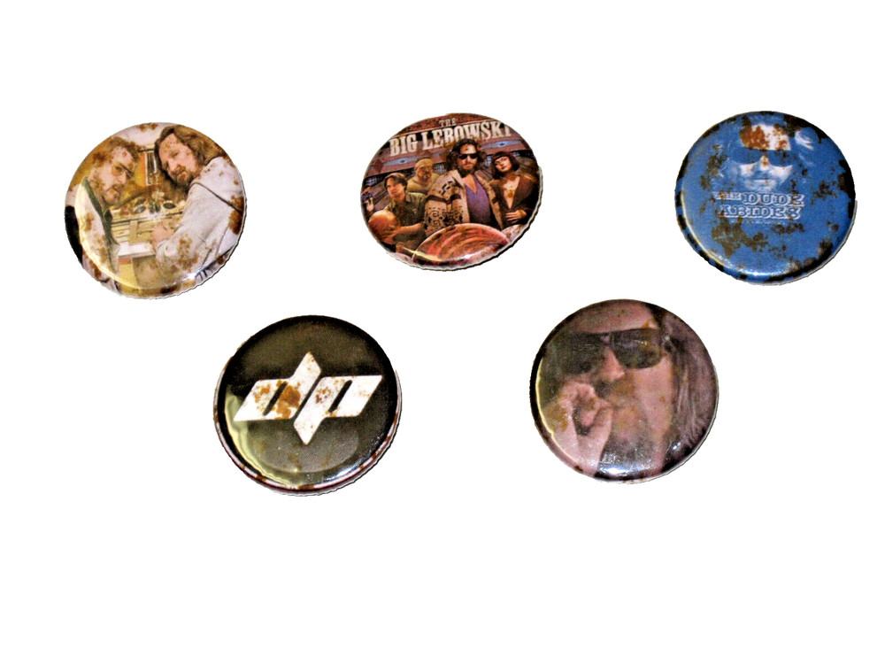 The Big Lebowski Pinball Promo Pin back Set