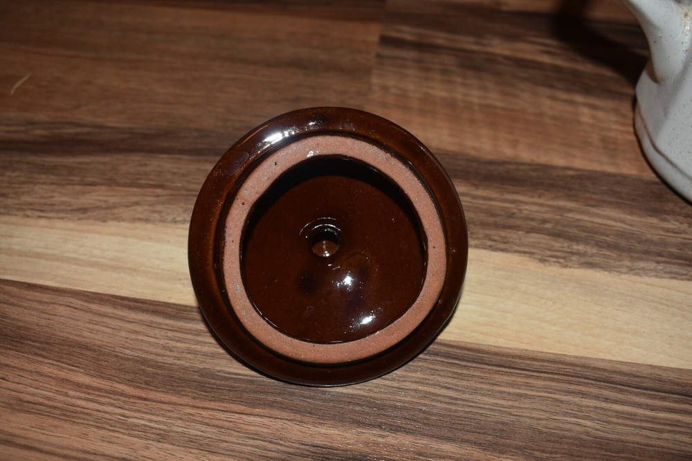 vintage stoneware server coffee / tea pot with lid - 10"