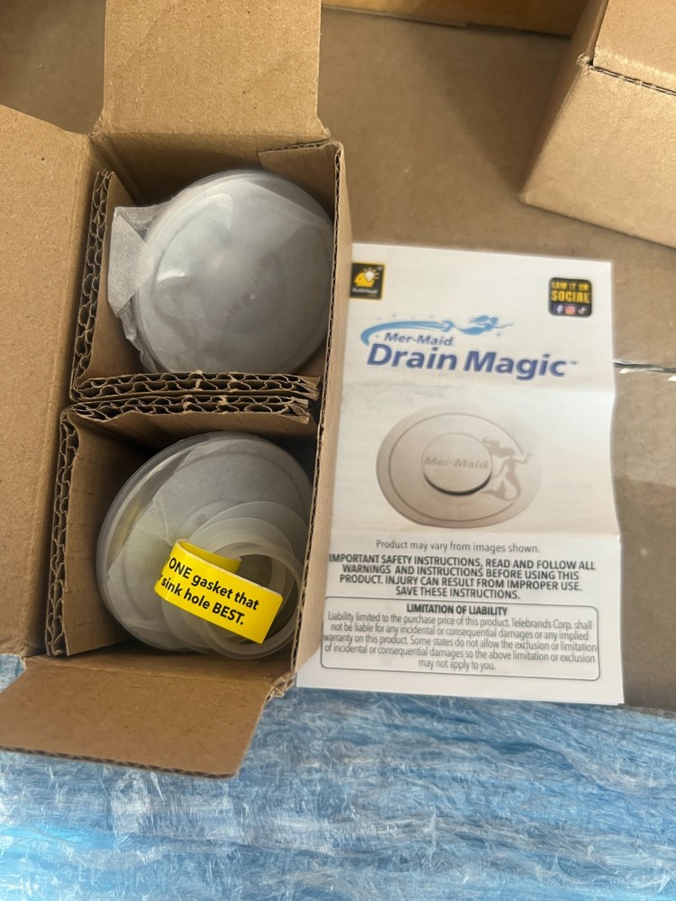 x2 Mer-Maid Drain Magic AS-SEEN-ON-TV Replace Broken or Missing Bathroom Drain