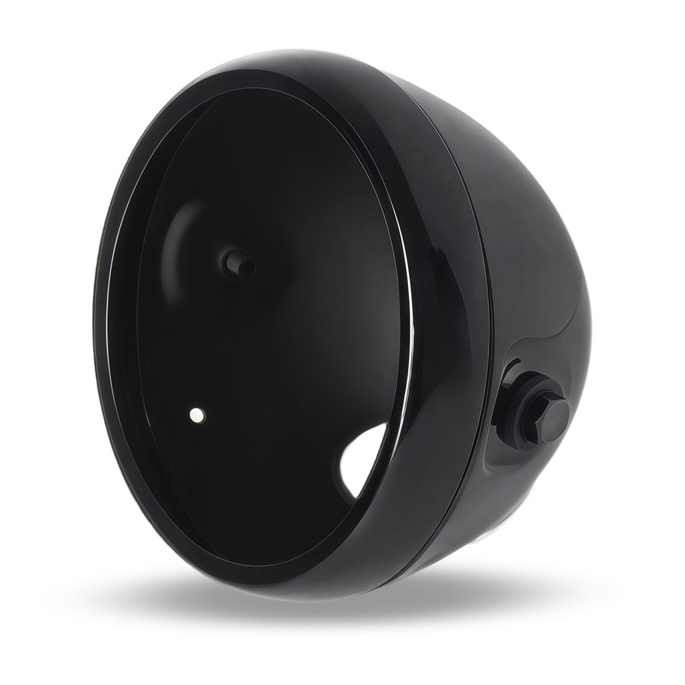 7" Gloss Black Motorcycle Headlight Bucket Shell