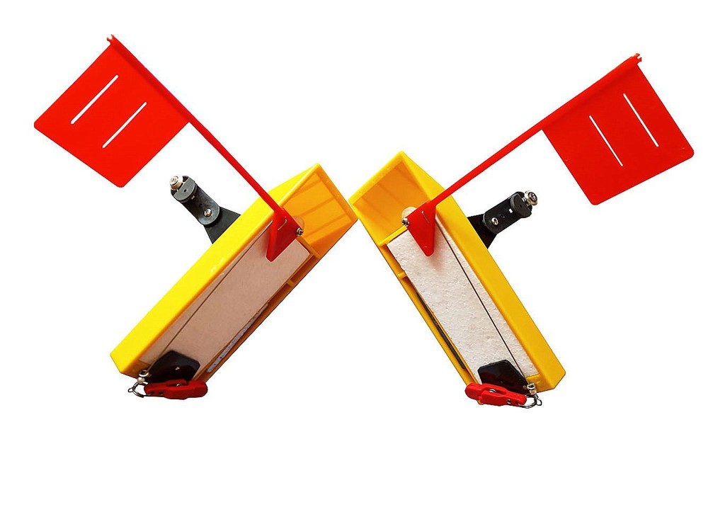 Planer Board (P009),Includes Spring Flag System,Left&Right L8 xW3,Pair,Yellow