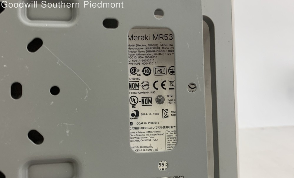 Cisco Meraki MR53 Wireless Access Point - Tested (#26X9PY)