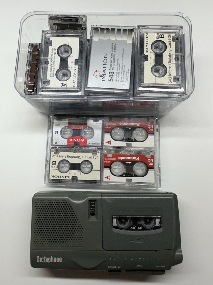 Dictaphone Microcassette Portable Recorder Voice Processor - Model 3223