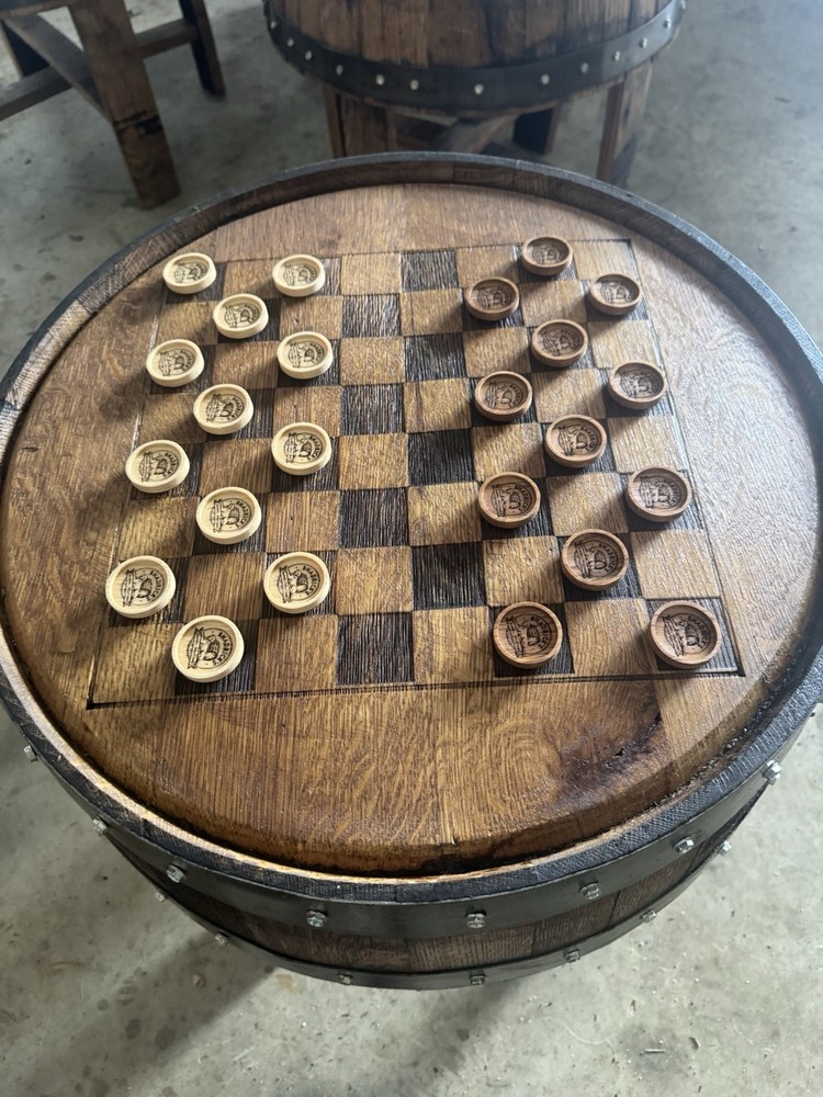 Checker Board Barrel Head Side Table