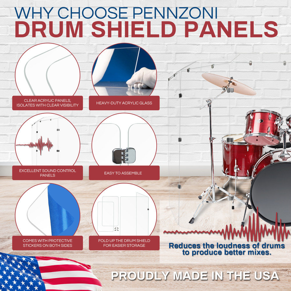Drum Shield, Drum Shields, Drum Sceen 6 ft x 12 ft DS6D