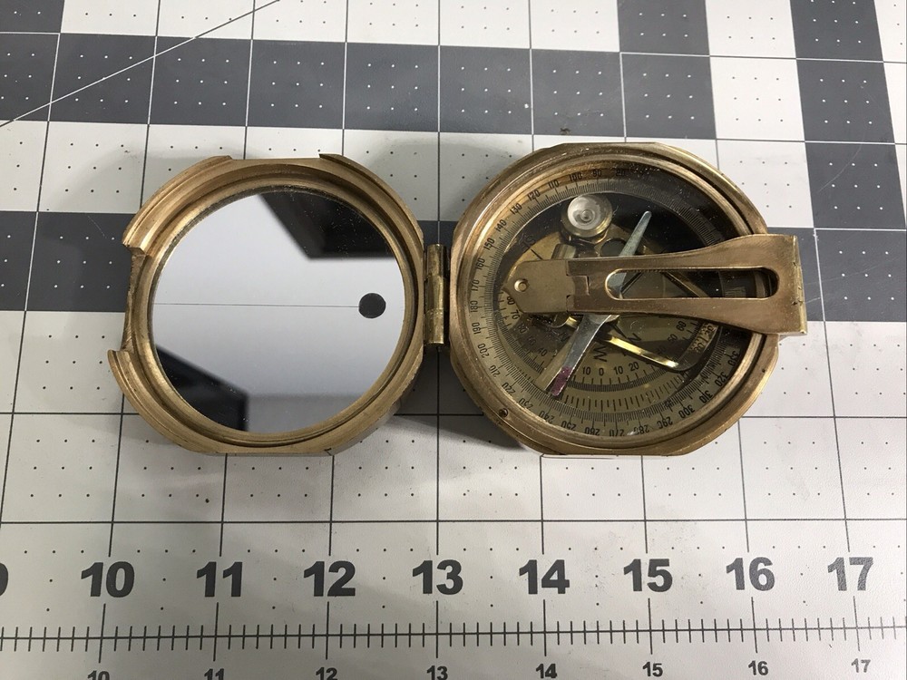 Old Vintage Compass Sun Dial Made In India