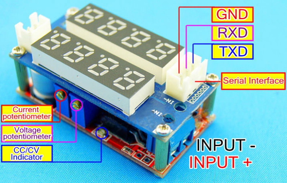 5A Adjustable Dual Colour CC/CV Display Step Down Moudul LED Panel Voltmeter