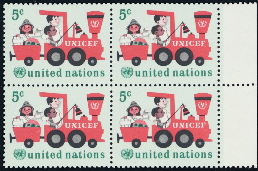 UN 162a, Mint NH Yellow Color Omitted Error Block * Stuart Katz