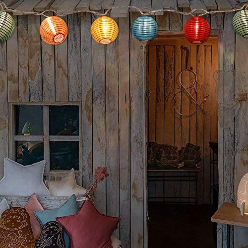 Nylon Lantern String Lights 10 Multicolor Lanterns Nylon Multicolored Lantern
