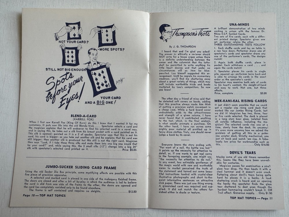 Vintage Top Hat Topics Magic Trick Catalog Vol 3 # 8