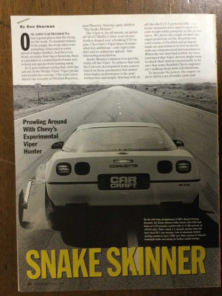Misc 5411 Article Prowling Around With Chevy's Experimental Viper Hunter 7 1992