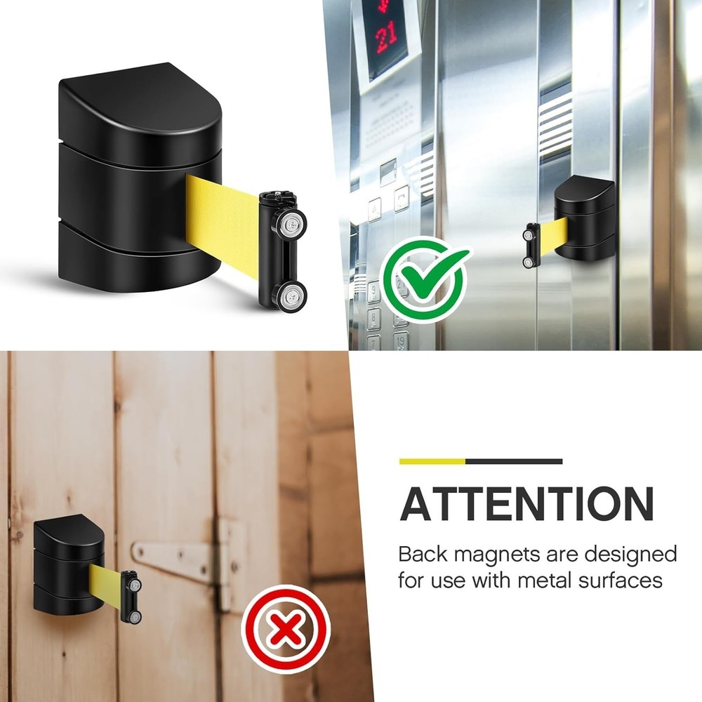 Magnetic Wall Mount Barrier Set, Caution Do Not Enter, 4 Pcs