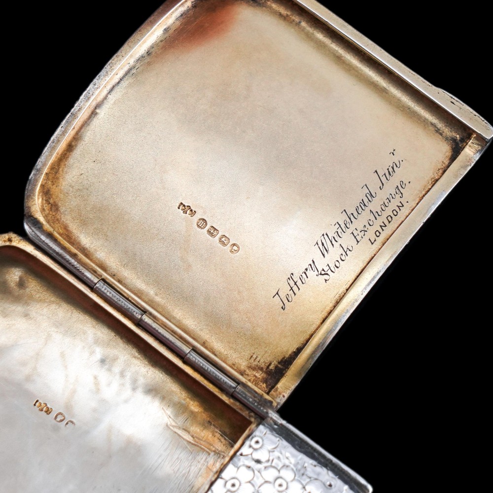Antique Victorian Solid Silver Cigarette Case Unusual Opening Mechanism 1886