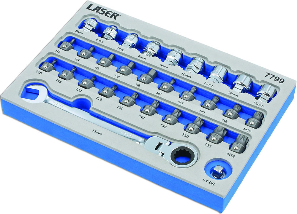 31-Piece Low Profile Bit & Go Thru Alldrive Socket Set - Ultimate Tool Kit