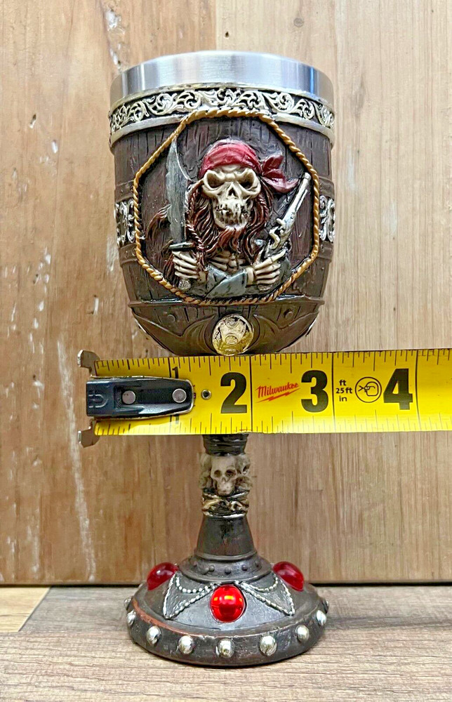 Goblet Pirate Tabletop Resin/Metal 7" x 3"