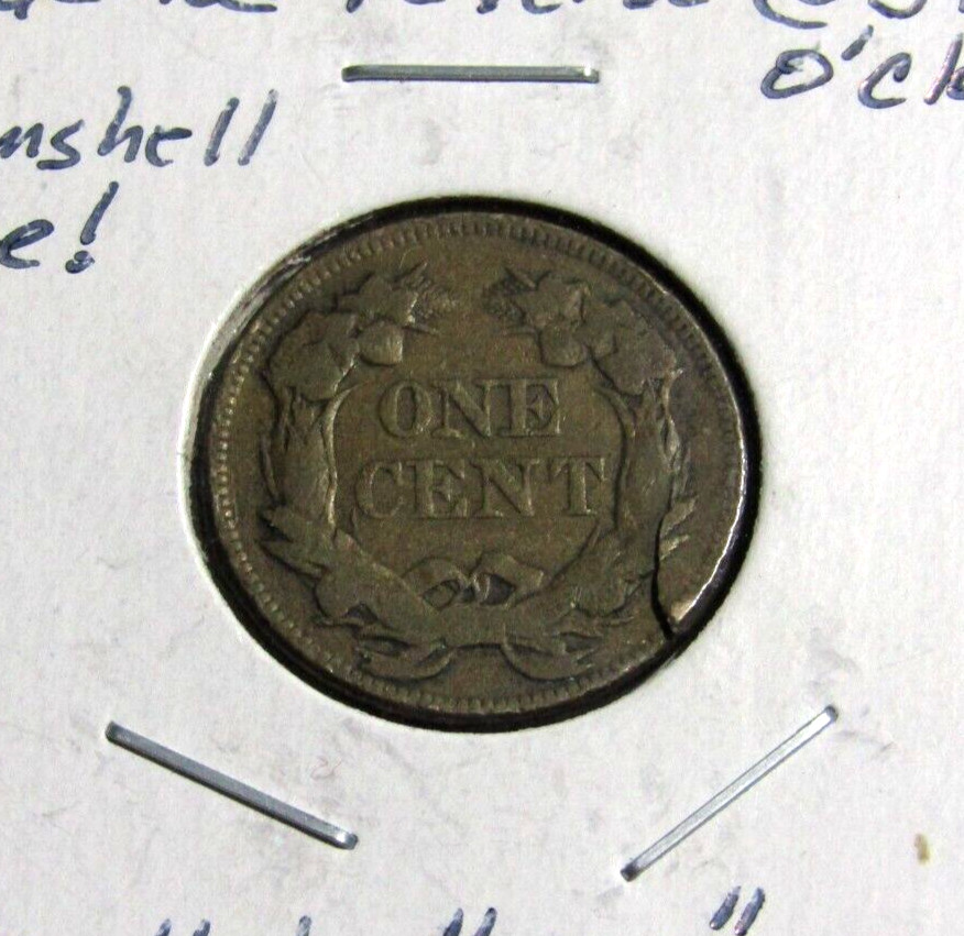 1858 Flying Eagle Cent Small Letters Clamshell Like Lamination #351 - VG