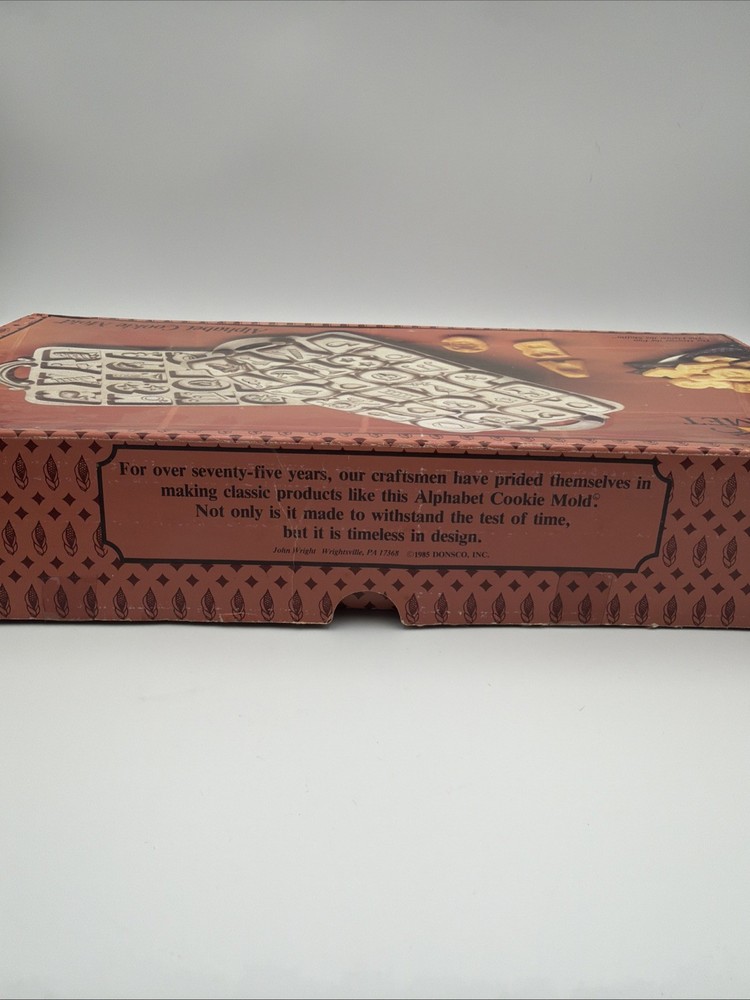 John Wright Cast Iron 1985 Alphabet Cookie Mold USA