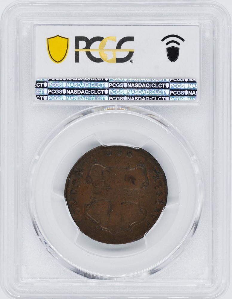 ELEPHANT LONDON, THIN 1/2 P PCGS MS 65 BN
