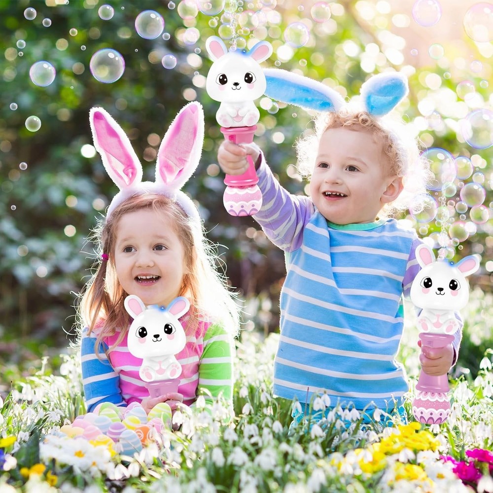 2 Pack Bubble Wands for Kids, 11.2 inch Automatic Bubble Blower with Light fo...
