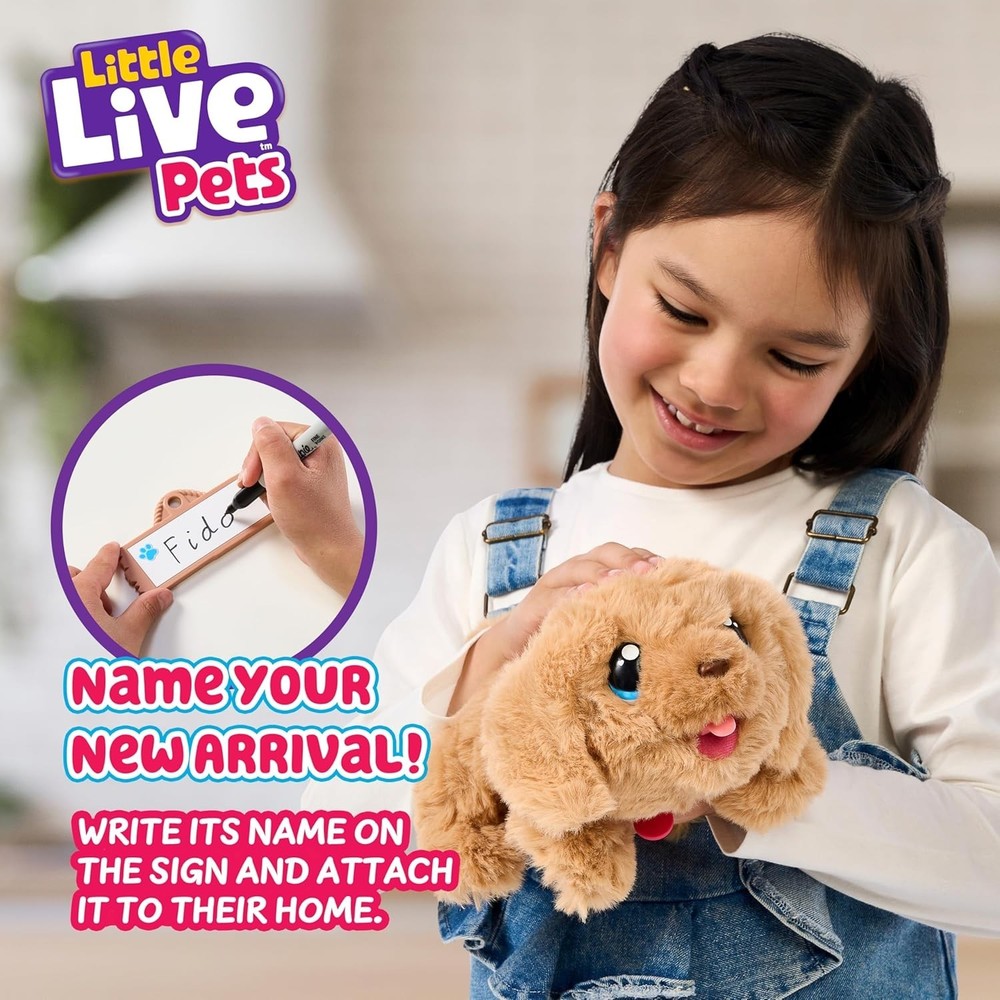 Realistic Puppy Playset with Dog House: Interactive, Customizable Name