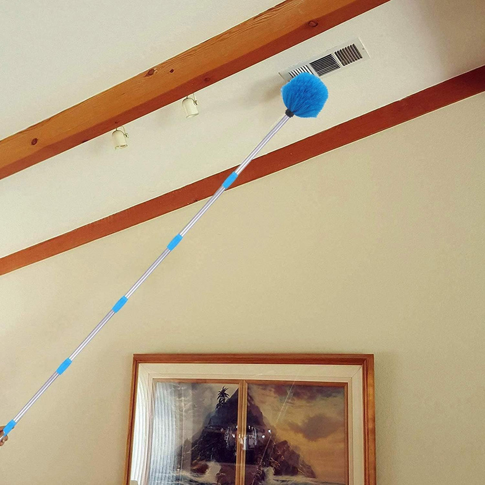 72 inch Reach Extend Handle Cobweb Duster Medium Stiff Bristle Brush Cleaning