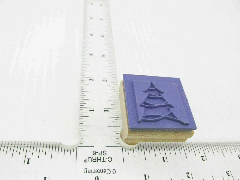 Garland Wrapped Tree Rubber Stamp - Stamp Set E86
