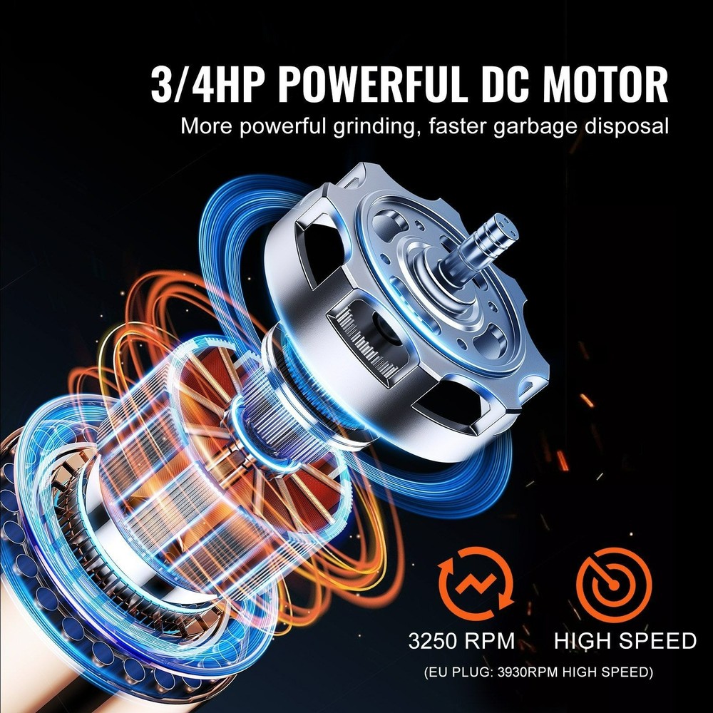 3/4 HP Garbage Disposal Continuous Feed EZ Connect Sound Reduction