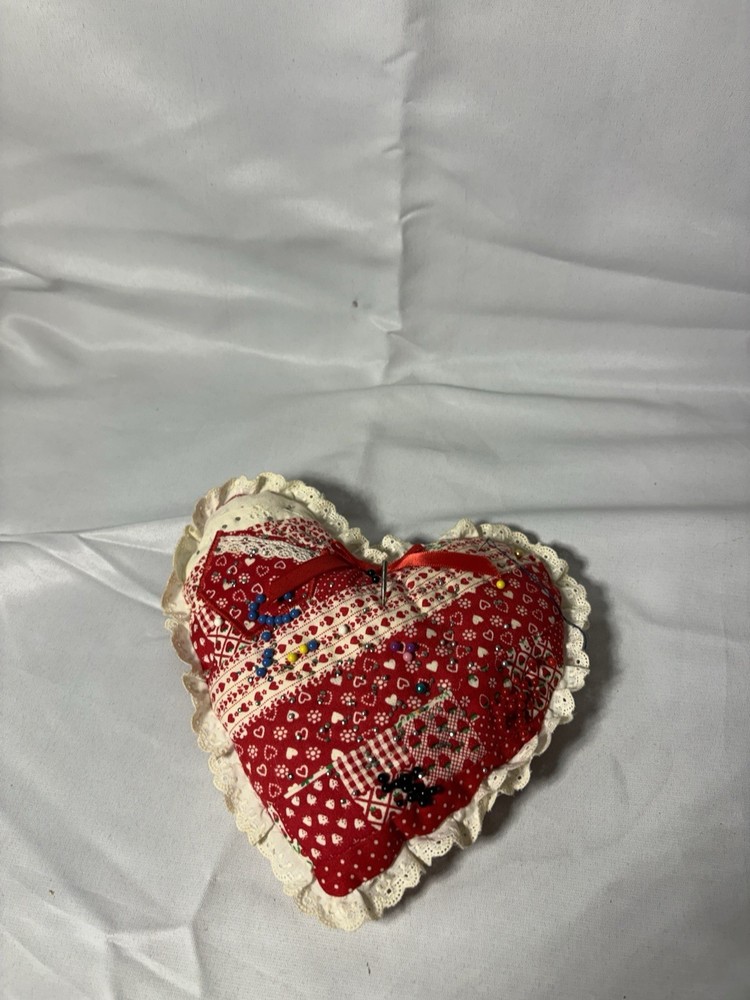 heart-shaped pincushion Handmade Patch Work Print