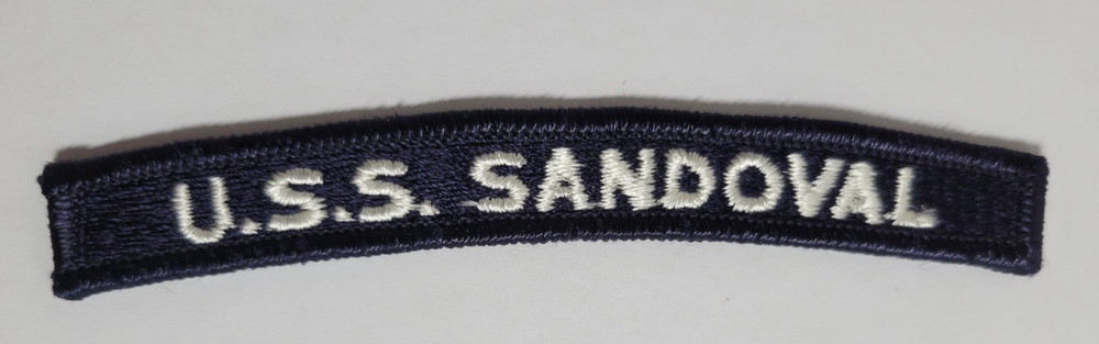 US Navy U.S.S. SANDOVAL Haskell-Class Attack Transport Arc Tab Segment Patch